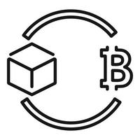 blockchain Forma de pagamento ícone esboço vetor. quadra cadeia vetor