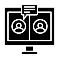 ícone de vetor de videoconferência