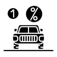 primeiro carro desconto vetor ícone