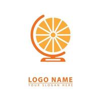 laranja e globo vetor logotipo ícone.