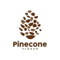 pinho cone logotipo, elegante luxo pinho simples projeto, árvore bolota ícone vetor, produtos marca ilustração vetor