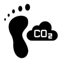 carbono pegada vetor ícone