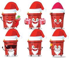 santa claus emoticons com areia balde desenho animado personagem vetor