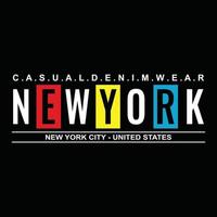 design de tipografia de roupas urbanas de nova york vetor