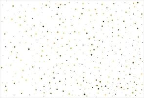 estrelas de ouro caindo aleatórias no fundo branco. padrão de brilho para banner, cartão de felicitações, cartão de natal e ano novo, convite, cartão postal, embalagens de papel vetor