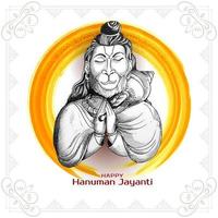 feliz Hanuman Jayanti tradicional indiano festival celebração fundo vetor