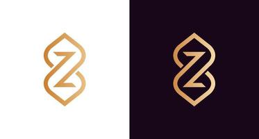 logotipo elegante e luxuoso da letra z infinito, infinito elegante com modelo de logotipo inicial da letra z vetor