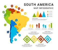 América do Sul Mapa Infográfico Vector