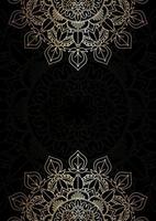 elegante fundo dourado e preto com desenho decorativo de mandala vetor