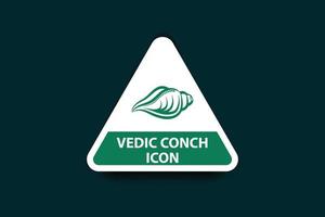 védico concha ícone, védico som concha verde cor Projeto vetor