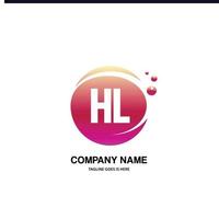 hl inicial logotipo com colorida círculo modelo vetor