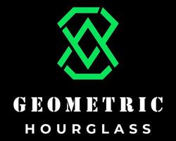 geométrico negrito ampulheta logotipo Projeto. vetor