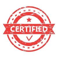 borracha carimbo vermelho textura certificado ou aprovado isolado. vetor foca carimbo borracha, certificado grunge rótulo, forma aprovação produtos ilustração