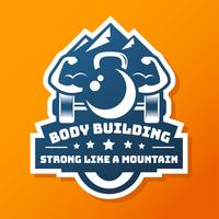 Etiqueta do logotipo do body building vetor