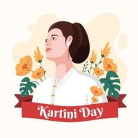 lindo design do dia kartini vetor