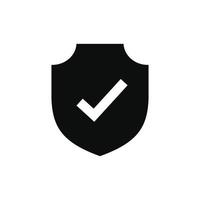 escudo Verifica marca ícone isolado em branco fundo vetor
