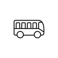 ônibus linha ícone isolado em branco fundo vetor