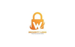W segurança logotipo Projeto inspiração. vetor carta modelo Projeto para marca.