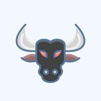 ícone touro. relacionado para animal cabeça símbolo. simples Projeto editável. simples ilustração vetor