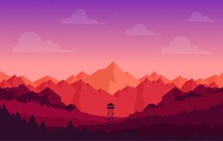 Ilustração de paisagem colorida de vetor