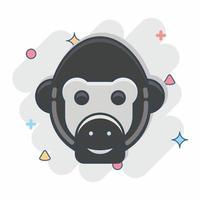 ícone chimpanzé. relacionado para animal cabeça símbolo. simples Projeto editável. simples ilustração vetor