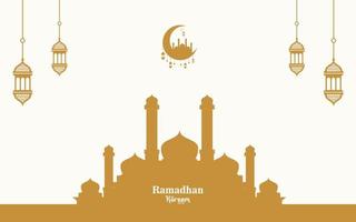 fundo islâmico de ramadan kareem de design plano vetor