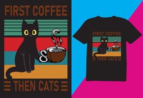velozes café então gatos camiseta Projeto vetor