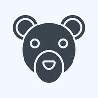 ícone neve urso. relacionado para animal cabeça símbolo. simples Projeto editável. simples ilustração vetor