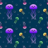 medusa desatado padronizar. colorida desenho animado criaturas e bolhas. vetor Projeto.