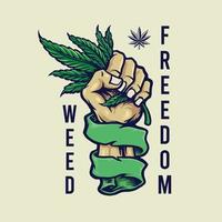 ilustrações de mascote vintage weed freedom vetor