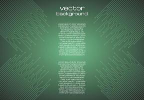 fundo verde tecnológico abstrato com elementos do microchip. textura de fundo da placa de circuito. ilustração vetorial. vetor