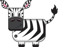 fofa desenho animado adorável zebra ilustração vetor