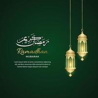 Ramadan Karim. design de fundo islâmico com caligrafia árabe e ornamento vetor