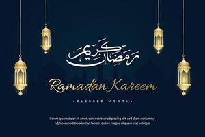 Ramadan Karim. design de fundo islâmico com caligrafia árabe e ornamento vetor