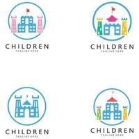 design de logotipo de jardim de infância simples ilustração de ícone de modelo vetorial, para educação, playgroup, casa de aprendizagem infantil, escola infantil com um conceito moderno vetor