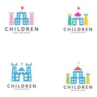 design de logotipo de jardim de infância simples ilustração de ícone de modelo vetorial, para educação, playgroup, casa de aprendizagem infantil, escola infantil com um conceito moderno vetor