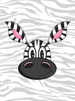 fofa desenho animado adorável zebra ilustração vetor