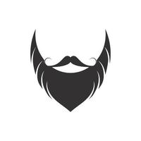 barba ícone logotipo e bigode vetor