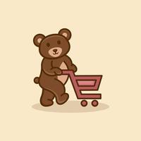 fofa compras Urso logotipo Projeto vetor