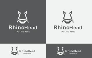 moderno rinoceronte cabeça logotipo vetor arte eps