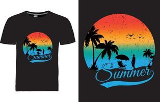 design de camiseta de verão vetor