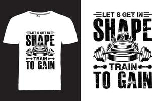 design de camiseta fitness vetor