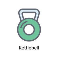 kettlebell vetor preencher esboço ícones. simples estoque ilustração estoque