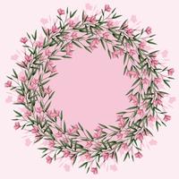 Grinalda Floral rosa de vetor
