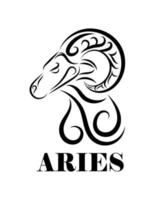 vetor eps 10 da arte linha do zodíaco aries