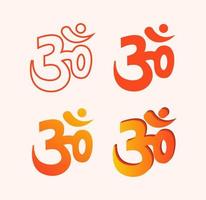 om hindu espiritual símbolo vetor ilustração conjunto