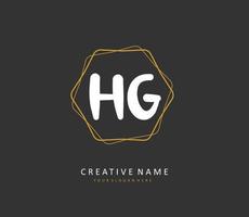 hg inicial carta caligrafia e assinatura logotipo. uma conceito caligrafia inicial logotipo com modelo elemento. vetor