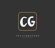 CG inicial carta caligrafia e assinatura logotipo. uma conceito caligrafia inicial logotipo com modelo elemento. vetor