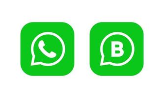 conjunto do social trabalho em rede ícones. Whatsapp e negócio Whatsapp Projeto plano ícones isolado em branco fundo vetor