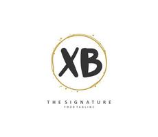 x b xb inicial carta caligrafia e assinatura logotipo. uma conceito caligrafia inicial logotipo com modelo elemento. vetor